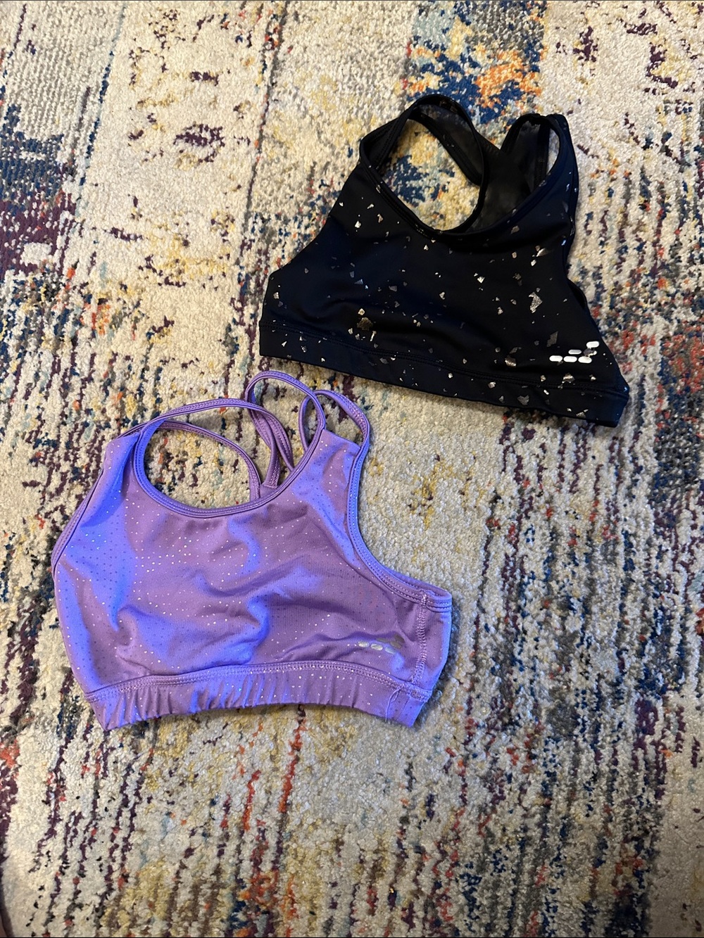 bcg Kids 2-Pack Sports Bras — Black & Lavender